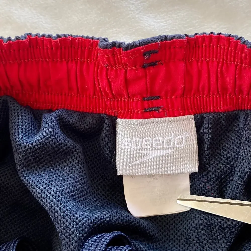 Speedo Men’s Swim Shorts Trunks Elastic Waist Dark Blue Size Medium